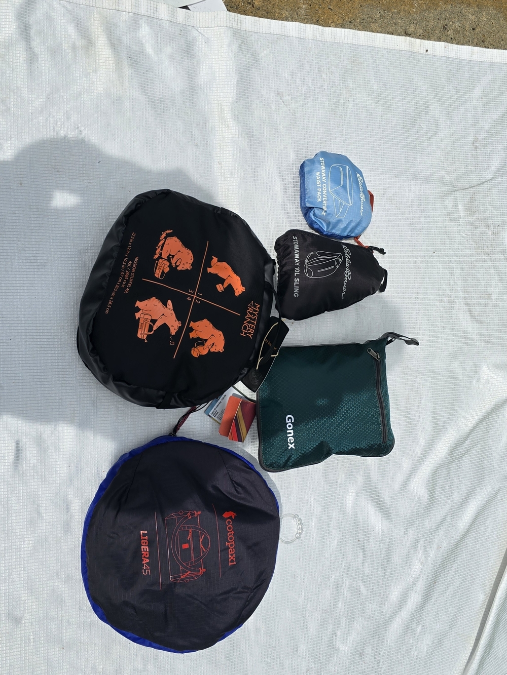 cotopaxi Ligera , Mystery Ranch Stuffle, Stow Away, Gonex